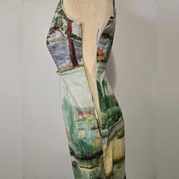 Odille Anthropologie Impressionist Print Sleeveless Cotton Dress. Size 0 - Picture 7 of 12